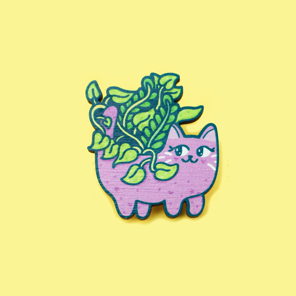 Kitty-Cat-Planter-CatWooden-Pin-by-Turtles-Soup-Cute-Art.