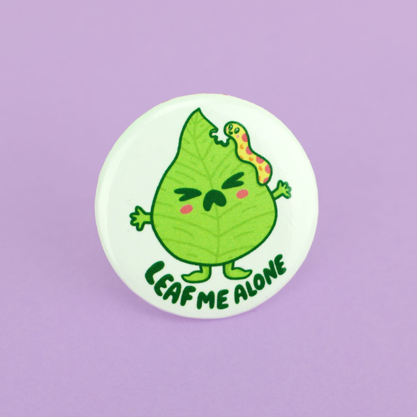 Leaf Me Alone Cute Pinback Button