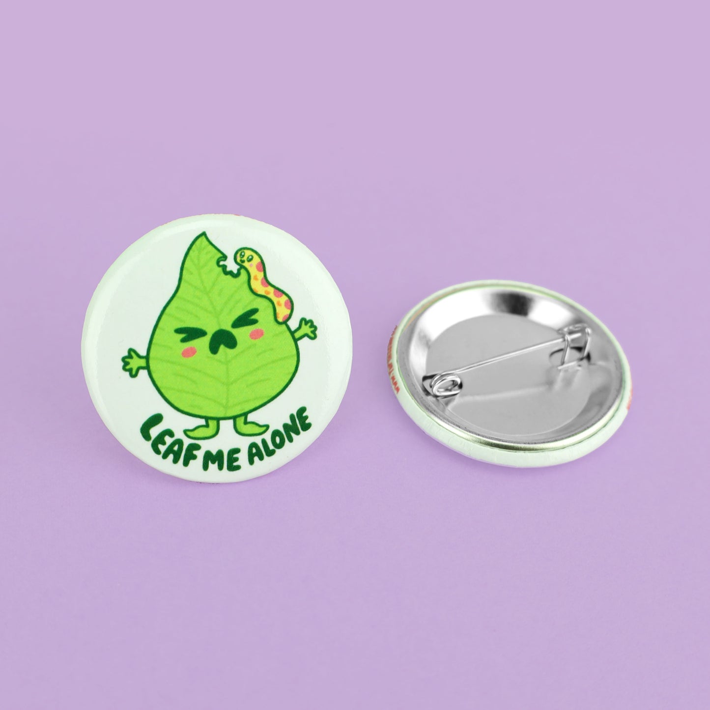 Leaf Me Alone Cute Pinback Button