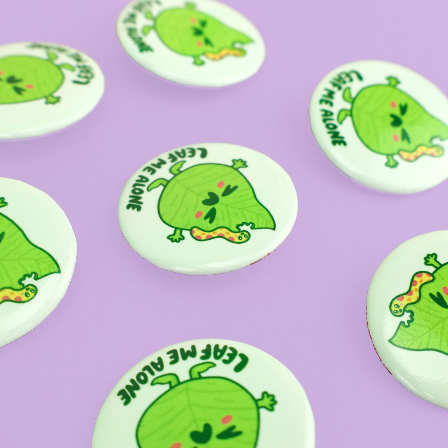 Leaf Me Alone Cute Pinback Button