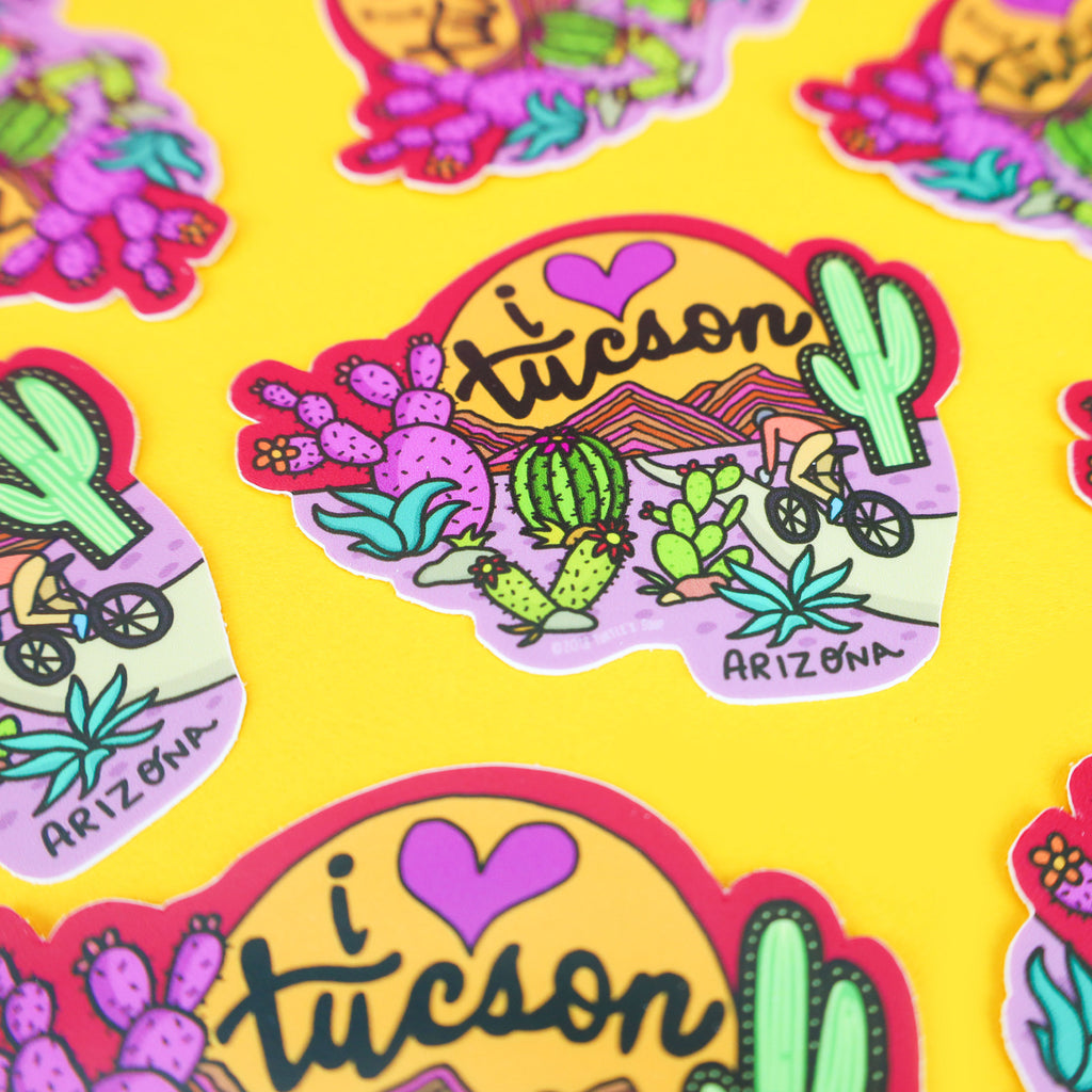 Tucson Sticker, Arizona Decal, Southwestern Decor, Desert Critters, Saguaro Cactus, Outdoorsy Sticker, I Love Tucson, Local Sticker, City