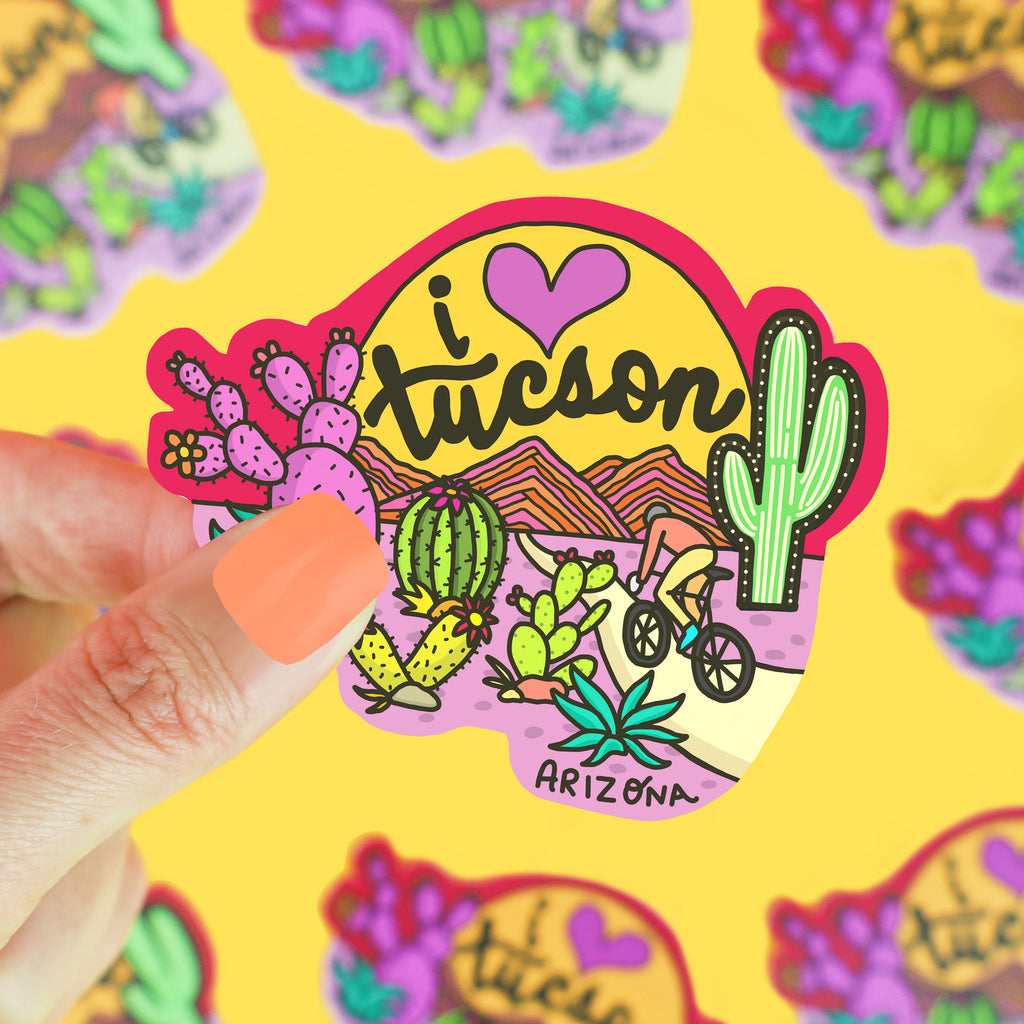 Tucson Sticker, Arizona Decal, Southwestern Decor, Desert Critters, Saguaro Cactus, Outdoorsy Sticker, I Love Tucson, Local Sticker, City