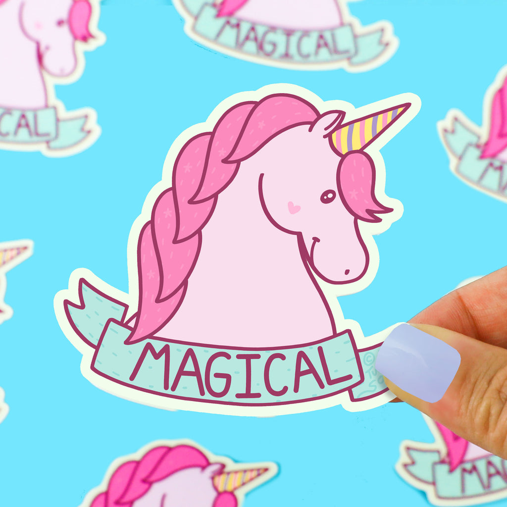 Magical-Unicorn-Rainbow-Bumper-Sticker-Cute-Sticker-For-Girls-Laptop-Kids-Children-Water-Bottle-Waterproof-Decal-by-Turtles-Soup