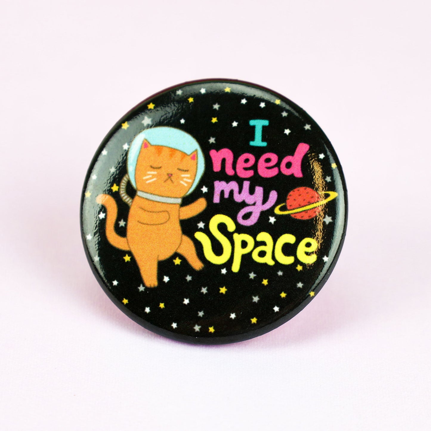 Social Distancing Pin, Space Cat Pin, Galaxy Cat, I Need My Space Pin, Funny Gift, Astronaut Cat, Cat in Space, Pin Back Button, Introvert