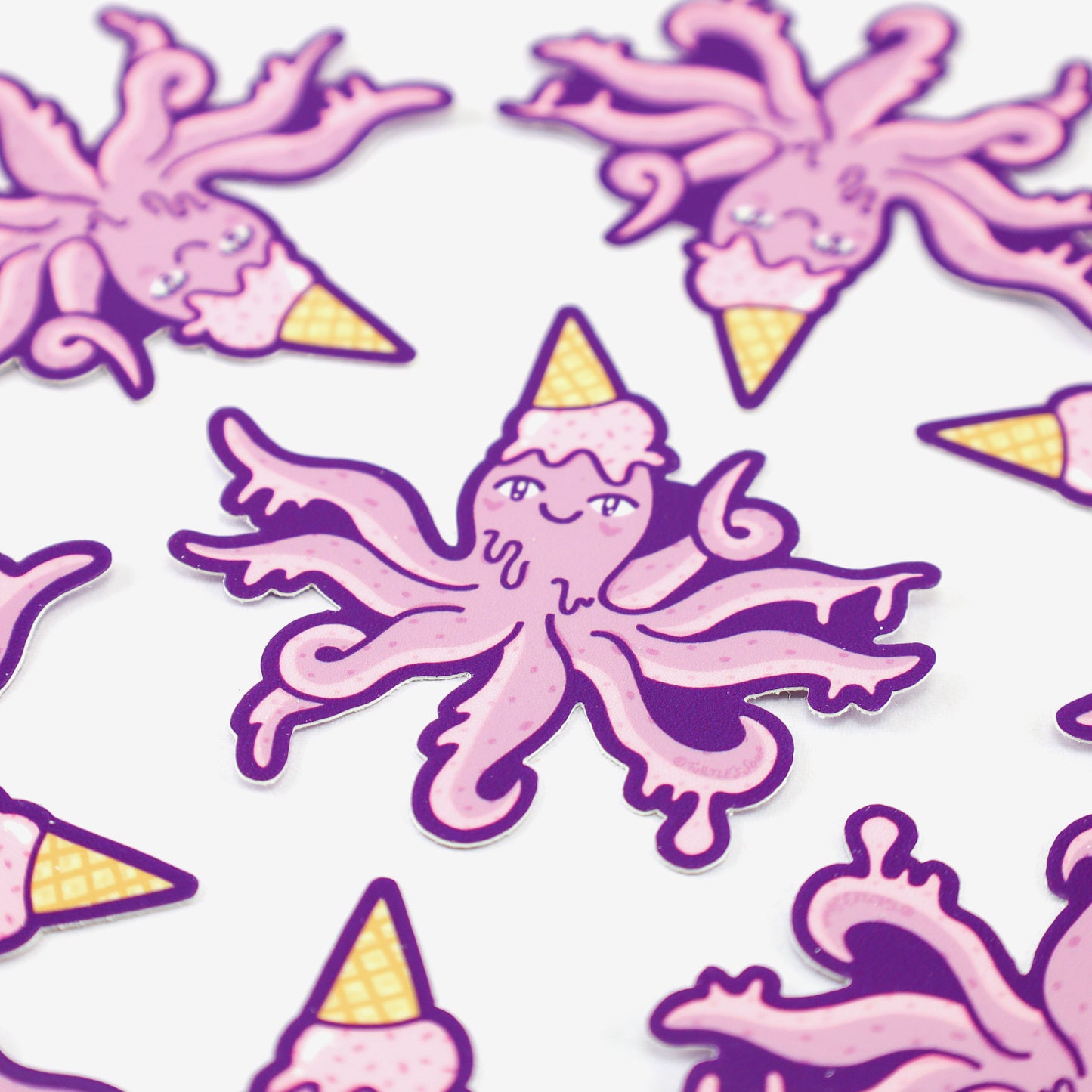 Octopus-Ice-Cream-Icecream-Turtles-Soup-Cone-Cute-Vinyl-Sticker-Cute-Art-Adorable-Sticker-for-Laptop.