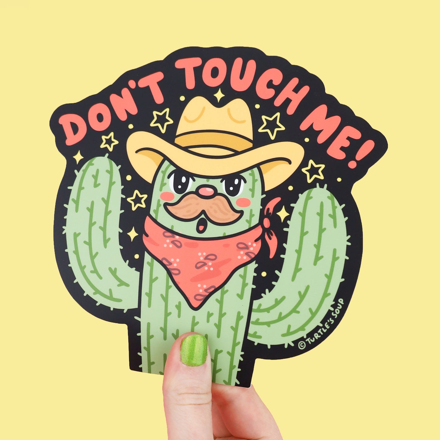 Don't Touch Me Cactus Peek-A-Boo Vinyl Sticker