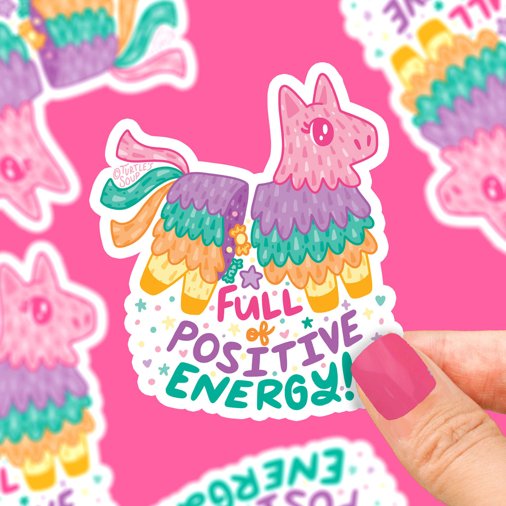 pinata full of positive energy vinyl sticker by turtles soup