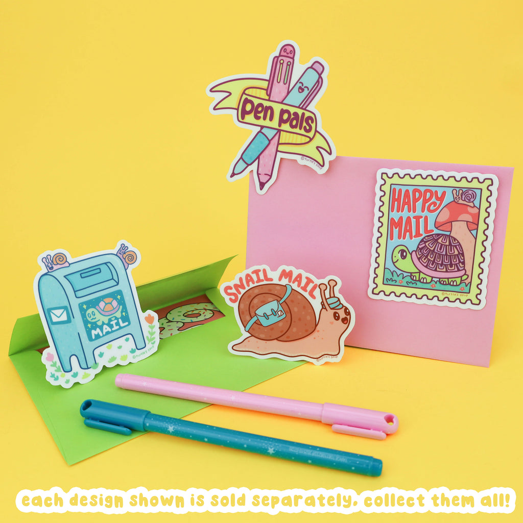 Kawaii Happy Mail Glitter Vinyl Sticker Sheet – Turtle's Soup