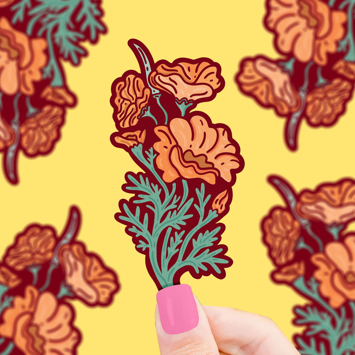 Poppy Wild Flower Vinyl Sticker – Turtle's Soup