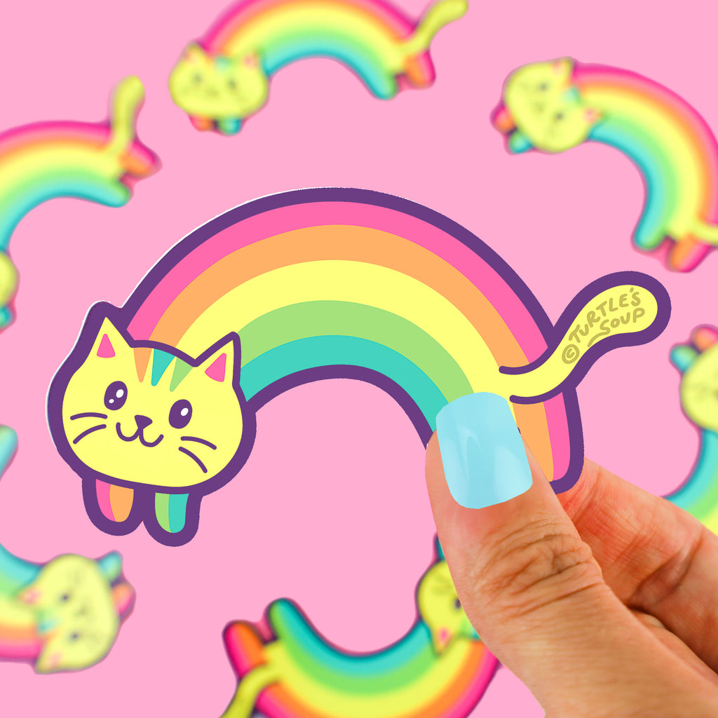 Rainbow-Cat-Cute-Vinyl-Sticker-For-Waterbottle-Laptop-Helmet-Skateboard-Turtles-Soup-Stickers-Waterproof-Funny-Art
