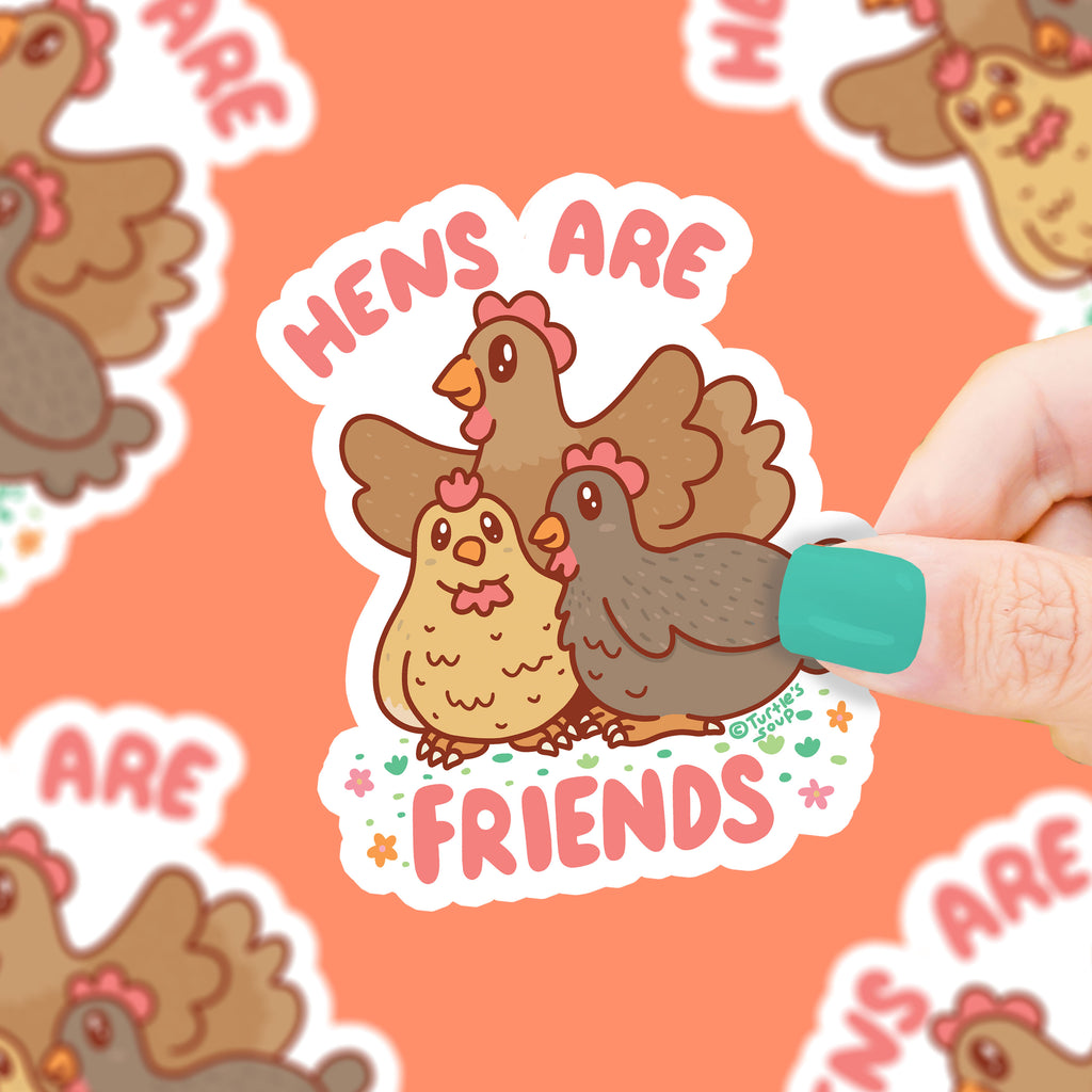 Hens-are-Friends-Vegan-Vinyl-Sticker-by-Turtles-Soup