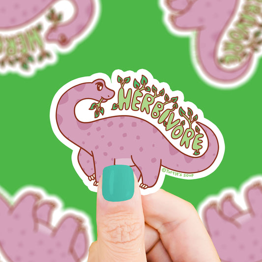 Herbivore-Dinosaur-Vegan-Vinyl-Sticker-Turtles-Soup