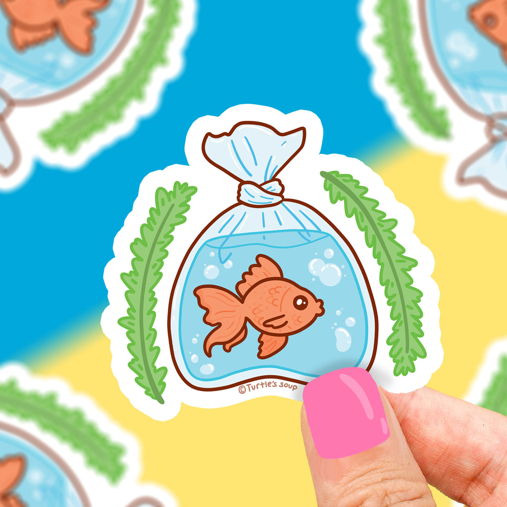 pet goldfish vinyl sticker