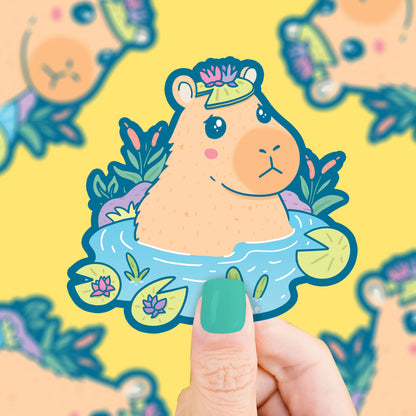 Capybara-Vinyl-Sticker-by-Turtles-Soup