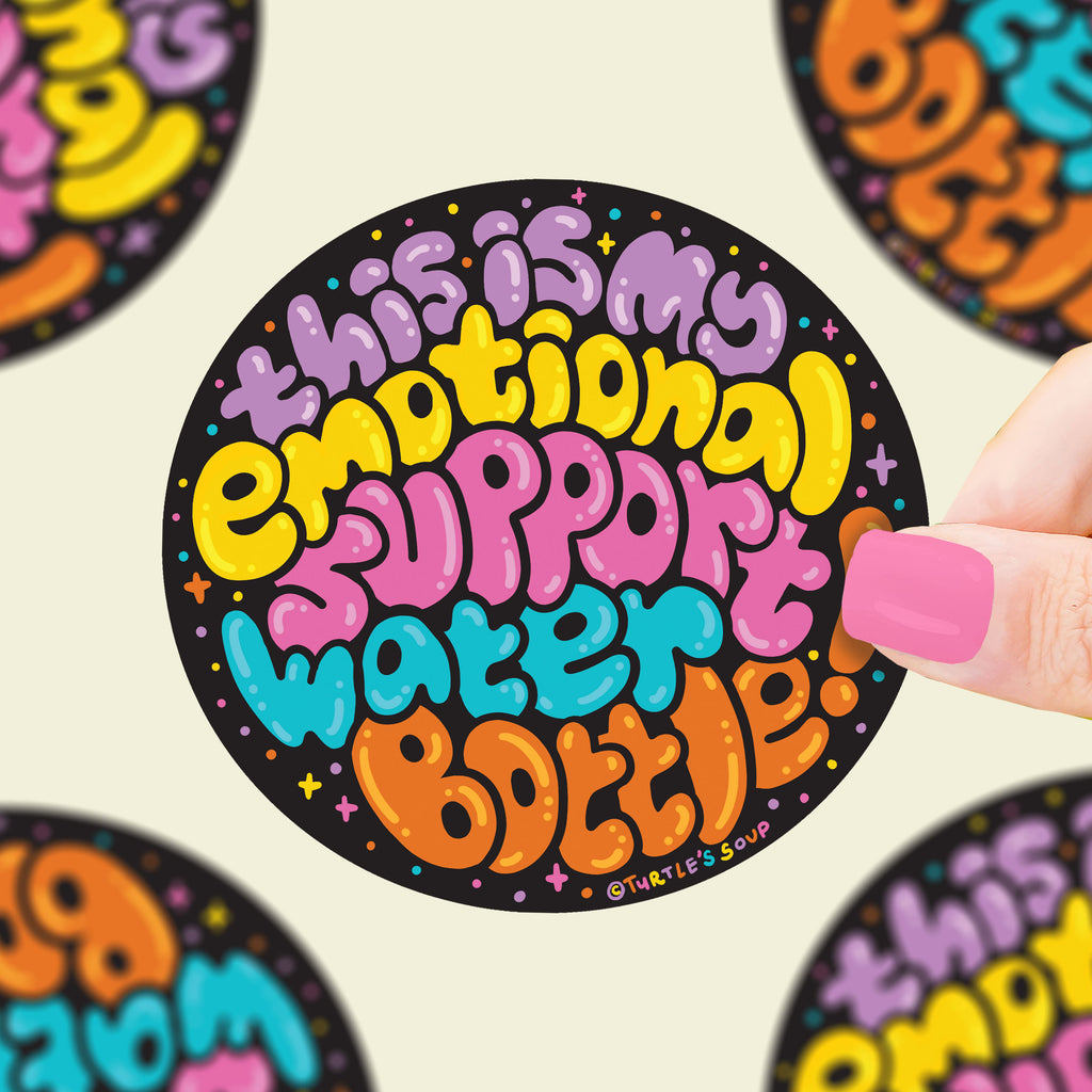 Back Sticker Support Emotional Support Water Bottle Vinyl Sticker – Turtle's Soup