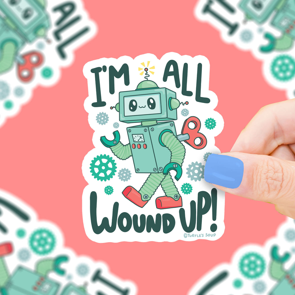 Wound-Up-Robot-Vinyl-Sticker-by-Turtles-Soup