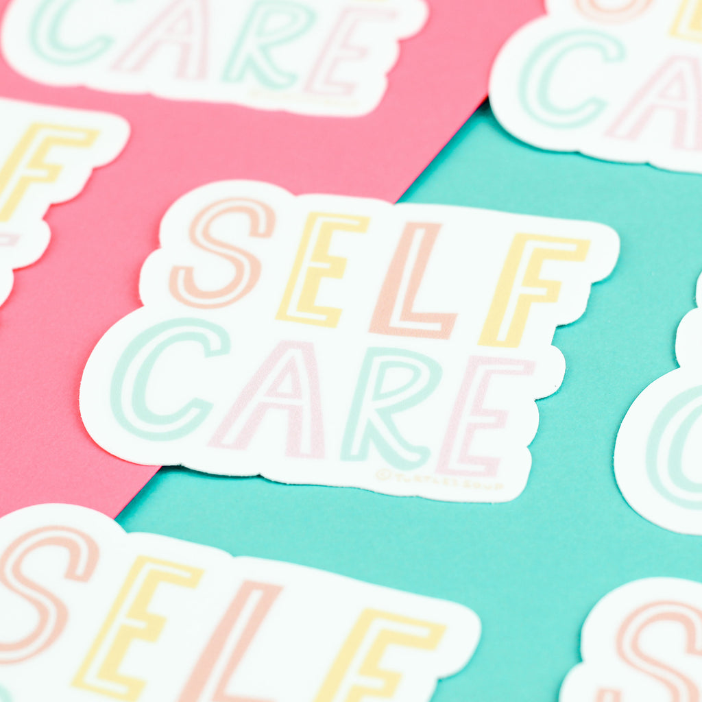 Self-Care-Vinyl-Sticker-Mental-Health-Turtles-Soup-Cute