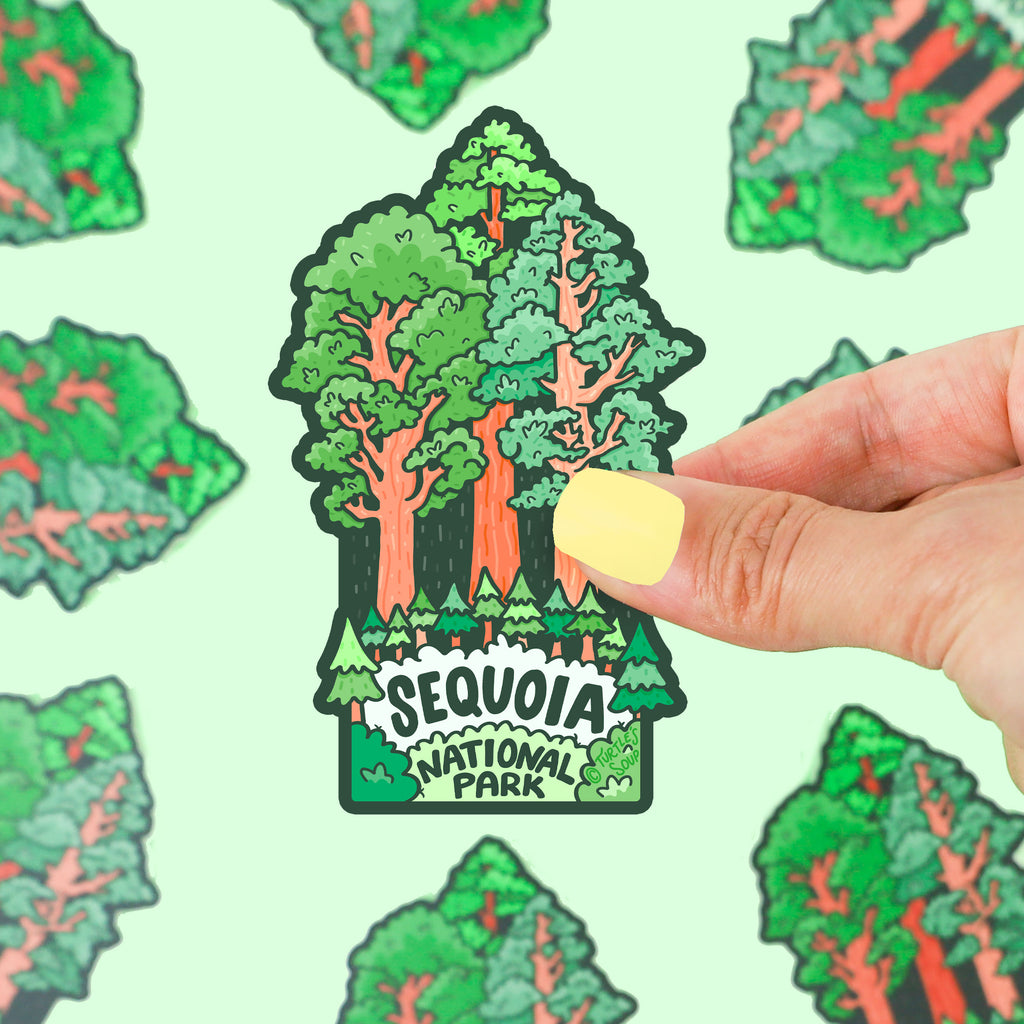 Sequoia-National-Park-Vinyl-Sticker-Landscape-Decal-By-Turtles-Soup-California-Redwood-Tree-Travel-Sticker-for-Water-Bottle-Waterproof-Laptop-Sticker-Destination