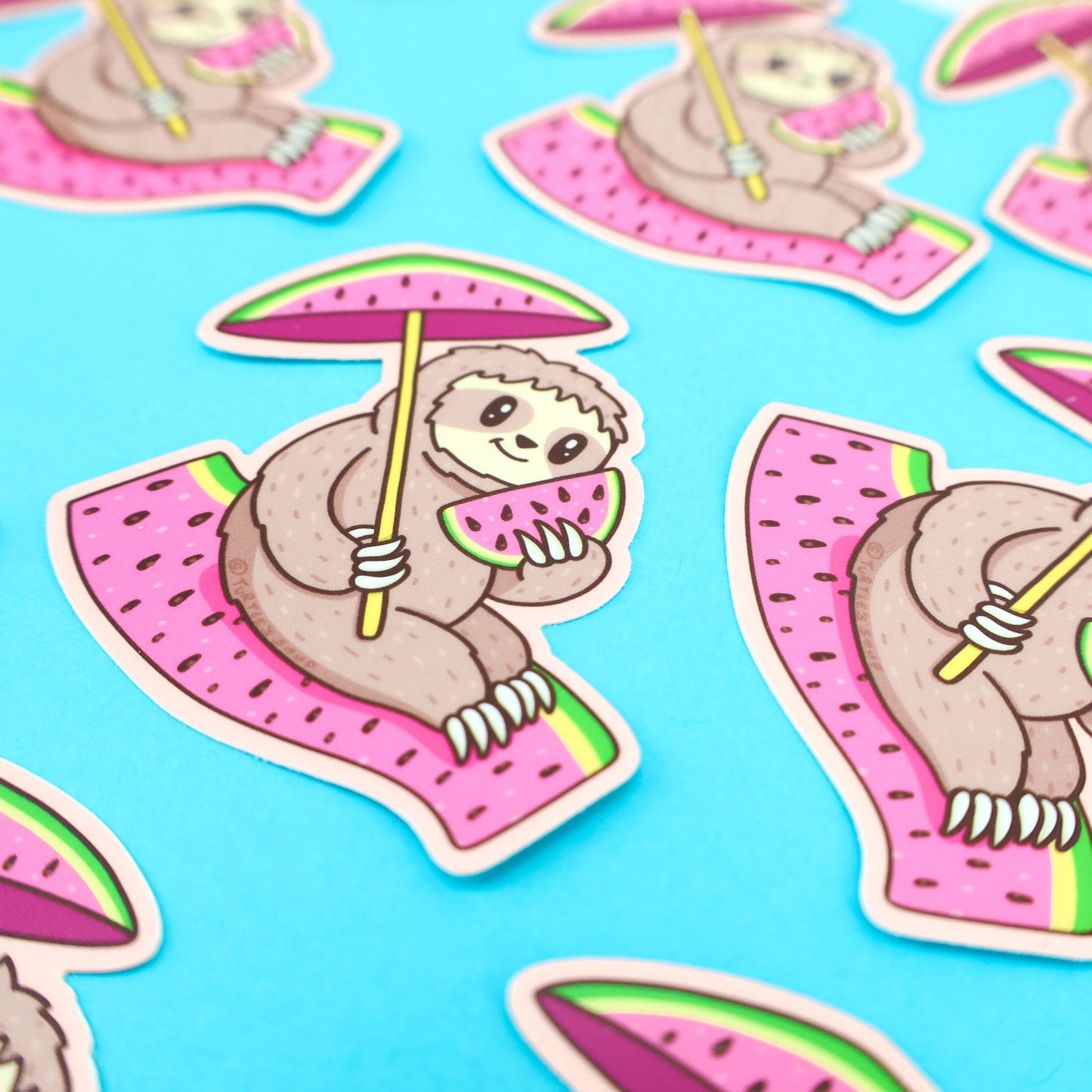 Sloth-Beach-Vinyl-Sticker-For-Water-Bottle-Laptop-Phone-Cute-Watermelon-Adorable-Art-Sticker-Cute-for-Journal-Beach-Day-Turtles-Soup-Stickers