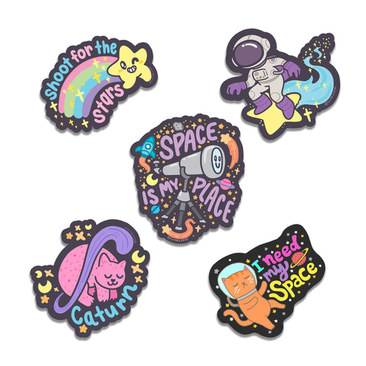 Space Is My Place Pack of 5 Vinyl Stickers
