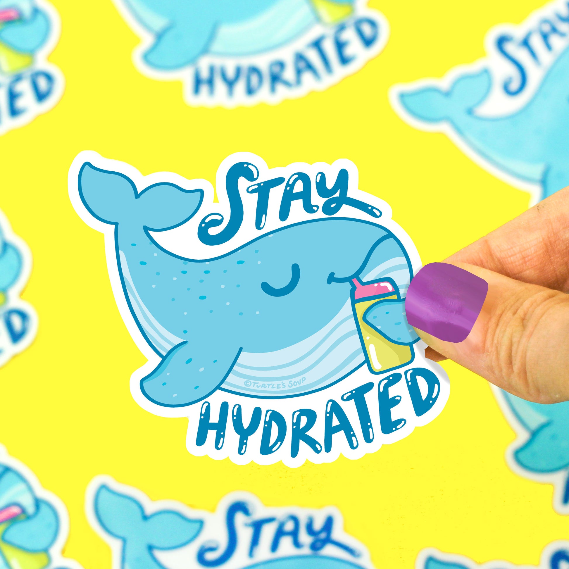 Stay-Hydrated-Whale-Cute-Water-Bottle-Vinyl-Decal-for-Hydro-Bottle-Cute-Hydration-Cute-Art-Turtles-Soup