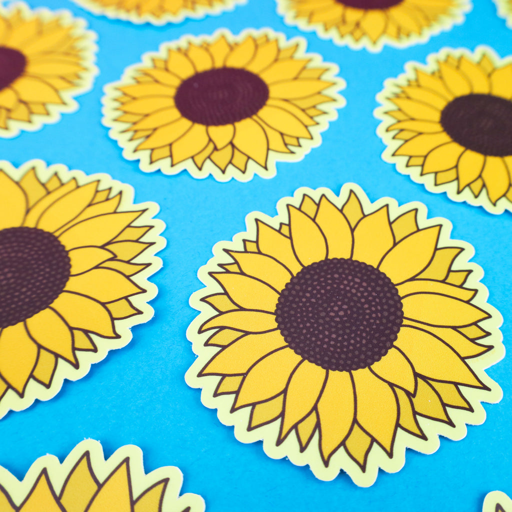 Sunflower Sticker, Vinyl Stickers, Sunflower Art, Plant Lover Gift, Car Decal, Floral, Girl Gift, Prairie Decor, Summer Bloom, Helianthus