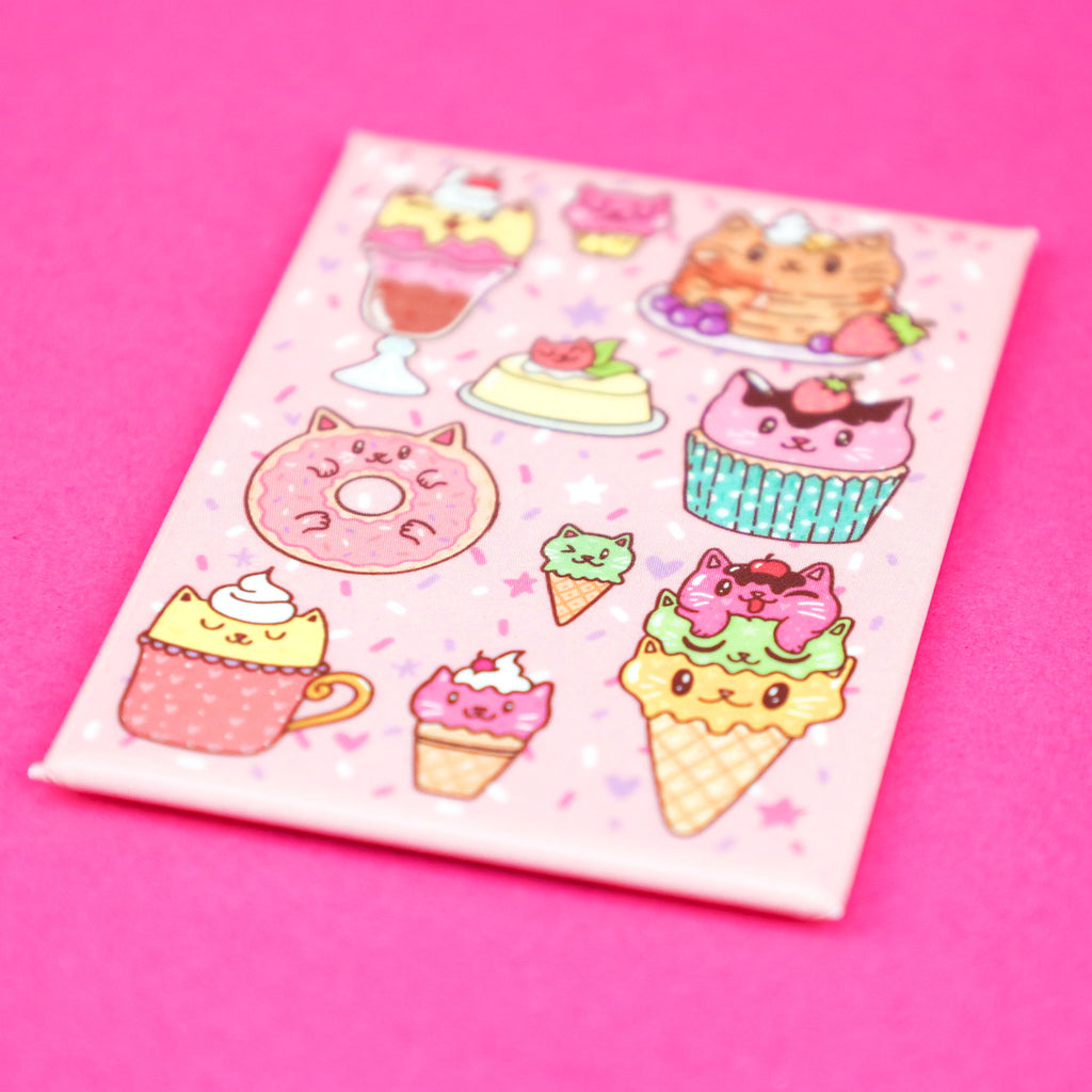 Sweet-Cats-Fridge-Magnet-Cupcake-Sundae-Pancake-Doughnut-Ice-Cream-Cone-Latte-Kitty-Turtles-Soup-Kawaii-Art