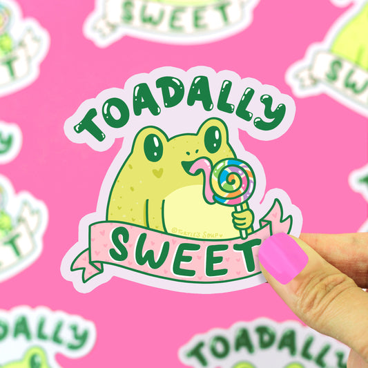 Toadally-Sweet-Cute-Toad-Vinyl-Sticker-Frogs-Adorable-Sweet-Lollipop-Cute-Art-by-Turtles-Soup-Frog