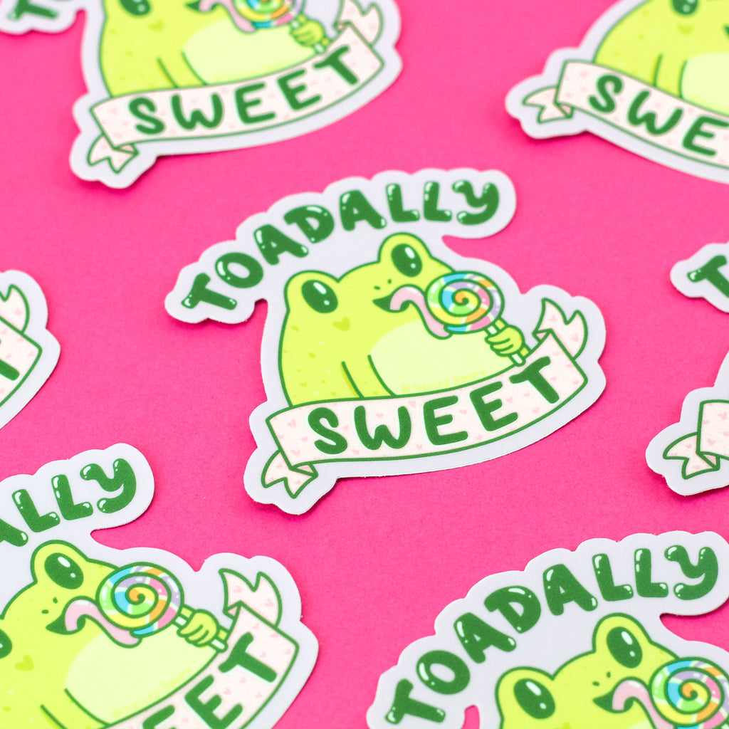 Toadally-Sweet-Cute-Toad-Vinyl-Sticker-Frogs-Adorable-Sweet-Lollipop-Cute-Art-by-Turtles-Soup-Frog