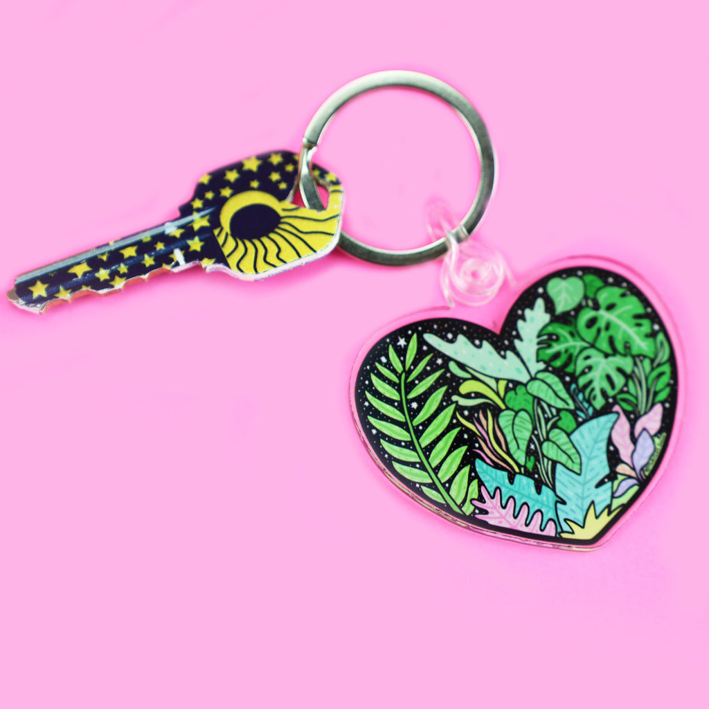 Tropical-Heart-Love-Keychain-Plant