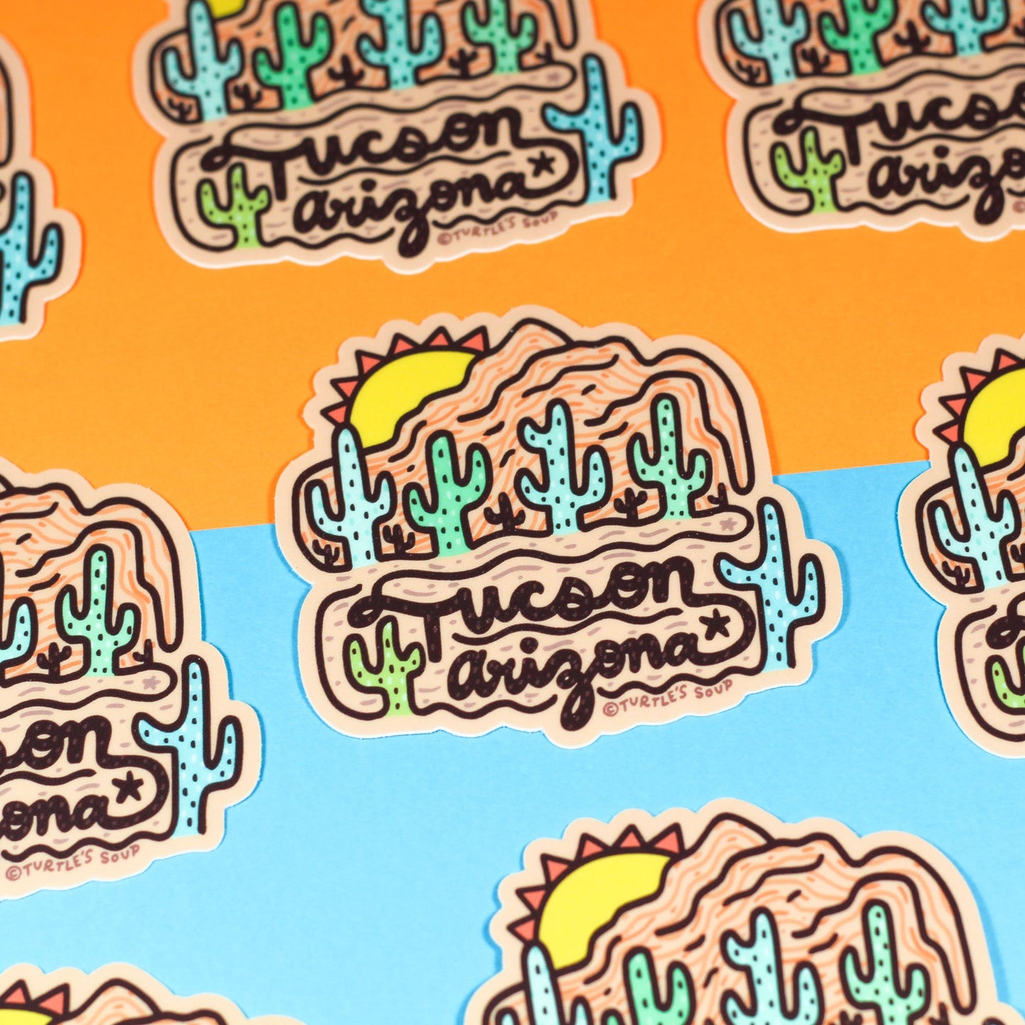 TucsonSticker_WeatherproofDecal_ArizonaSticker_SonoranDesert_WaterBottleSticker_CactusSticker_OldPueblo_Hydroflask