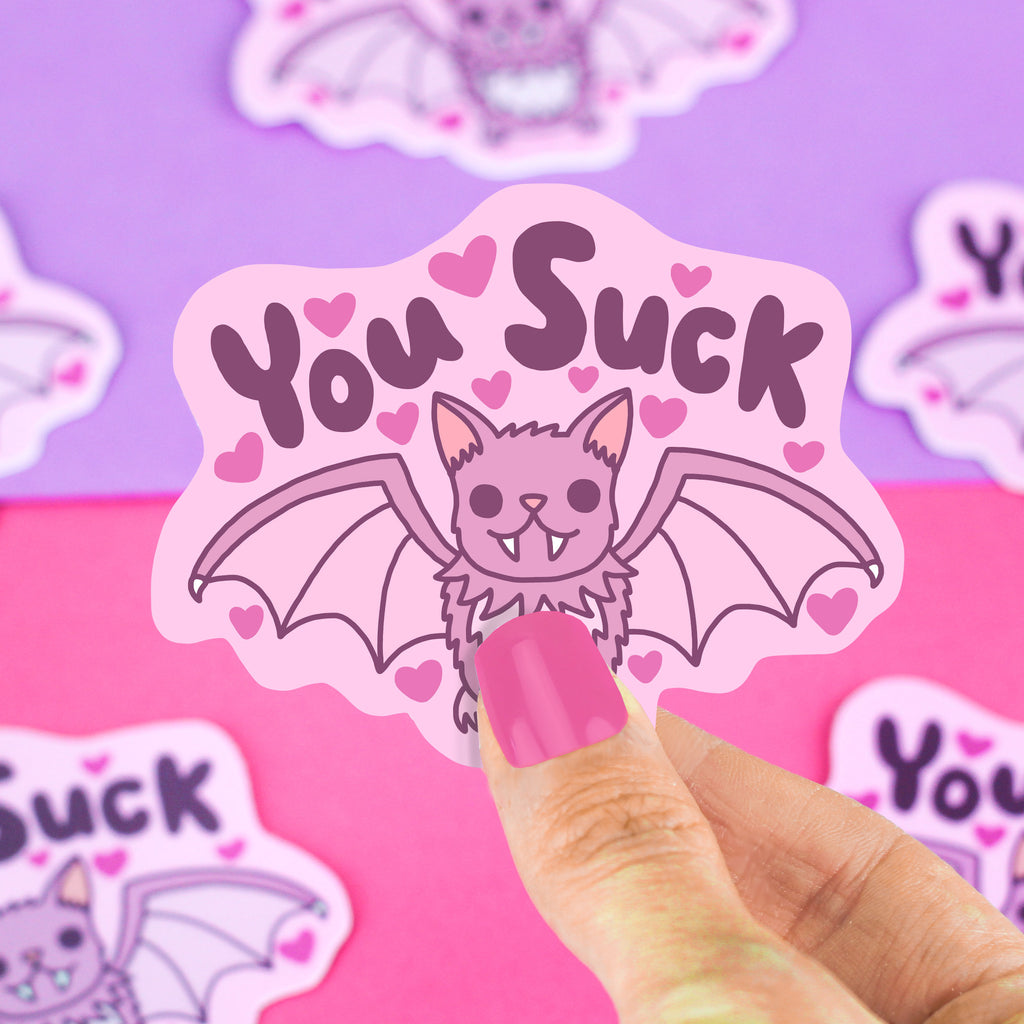 Halloween Cute Stickers, Bat Decal, Halloween Sticker, You Suck, Vampire Bat, Cute Stickers, Funny Gift, Cute Halloween, Scary Bat