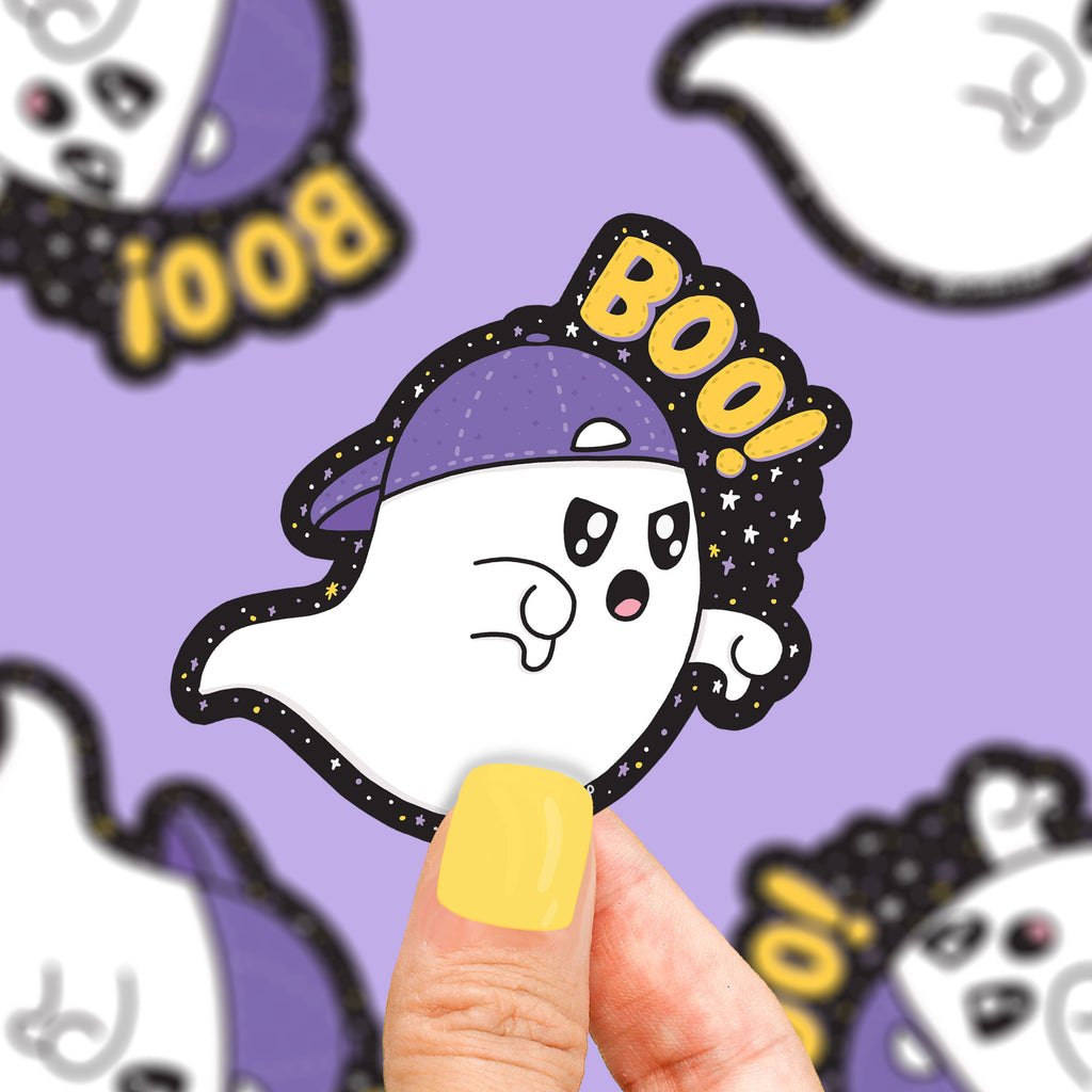     boo-ghost-thumbs-down-funny-ghost-vinyl-sticker-sticker-art-for-water-bottle-waterproof-decal