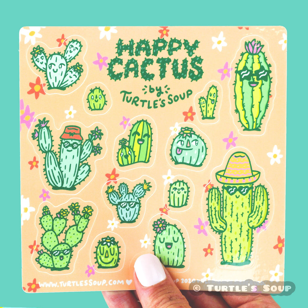 cactus-vinyl-sticker-sheet-waterproof-cacti-desert-art-southwestern-fun