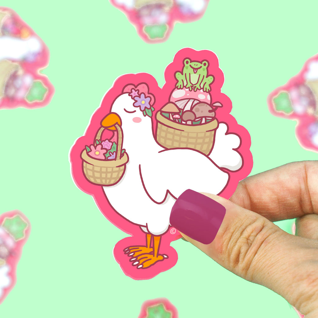    cute-chicken-enchanted-buddies-sticker-for-waterbotttle-by-turtles-soup-sticker-art-cottagecore.