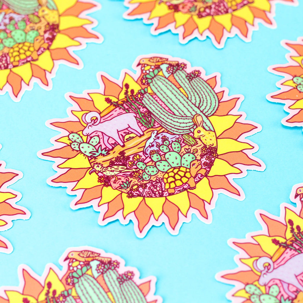desert-sun-cactus-wildlife-art-handmade-tucson-phoenix-sticker