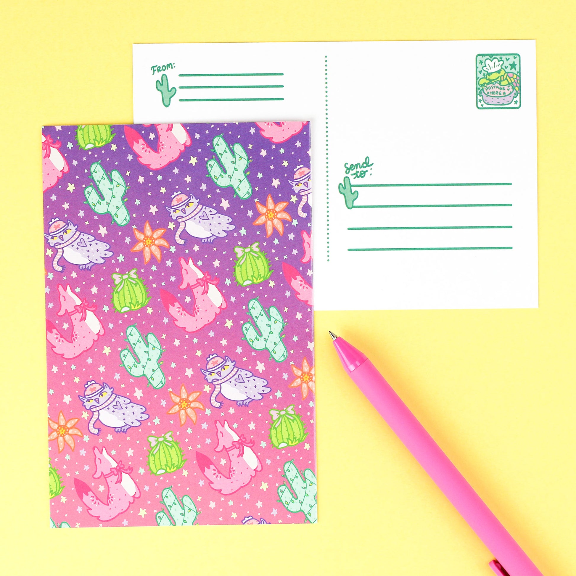 Dreamy Sonoran Animals Holiday Postcard