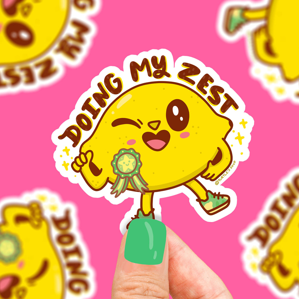    doing-my-zest-cute-lemon-sticker-for-water-bottle-laptop-phone-food-pun-citrus-cute-silly-stickers-by-turtles-soup-turtlessoup-sticker-art