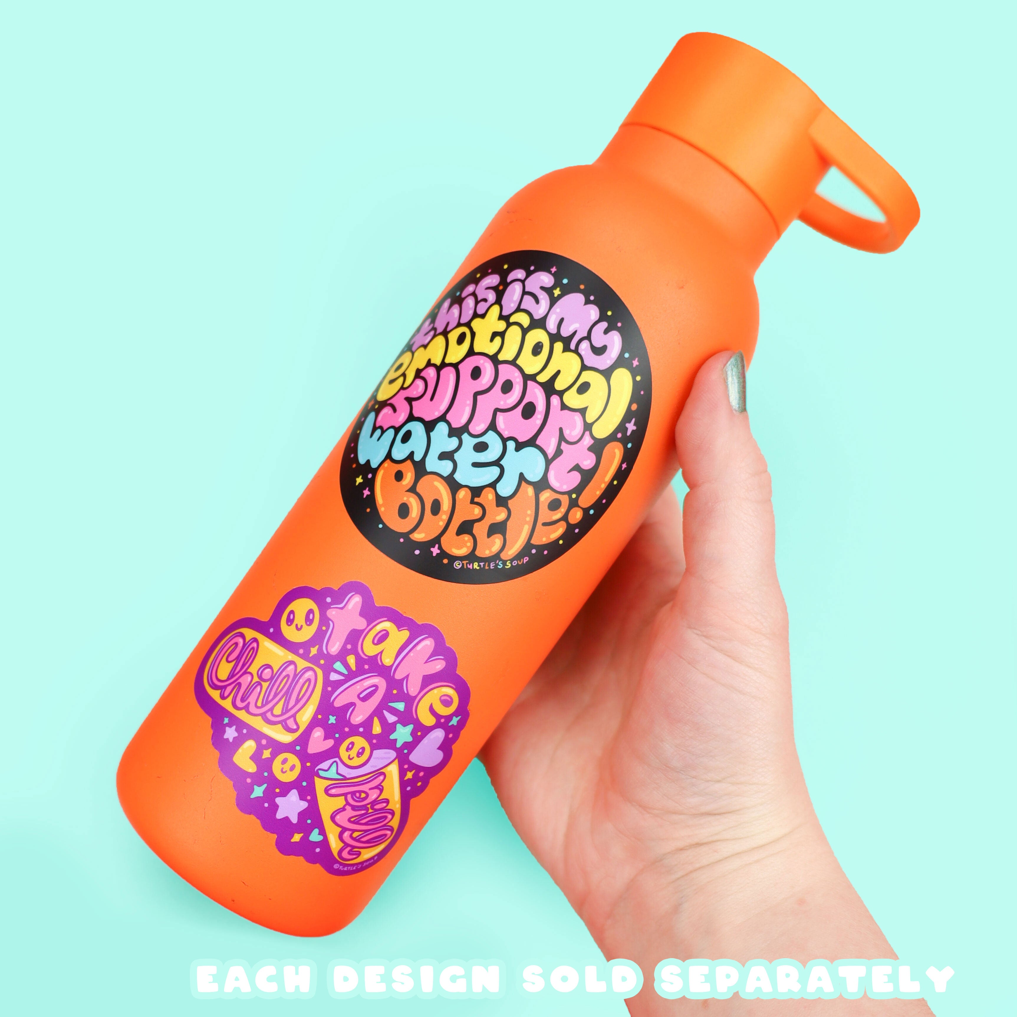 Emotional Support Water Bottle Vinyl Sticker – Turtle's Soup