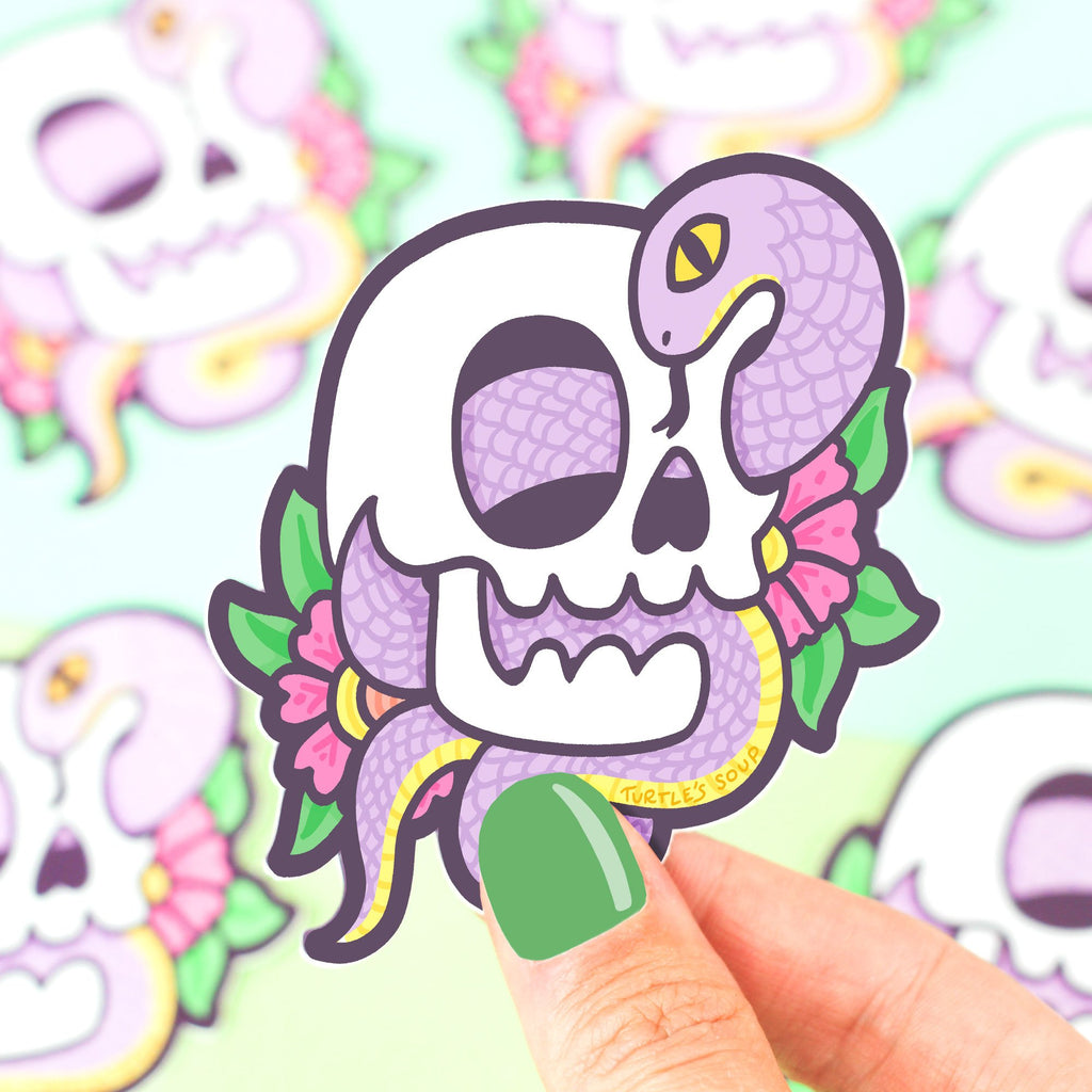 floral-snake-skull-tattoo-art-cute-turtle_s-soup-purple
