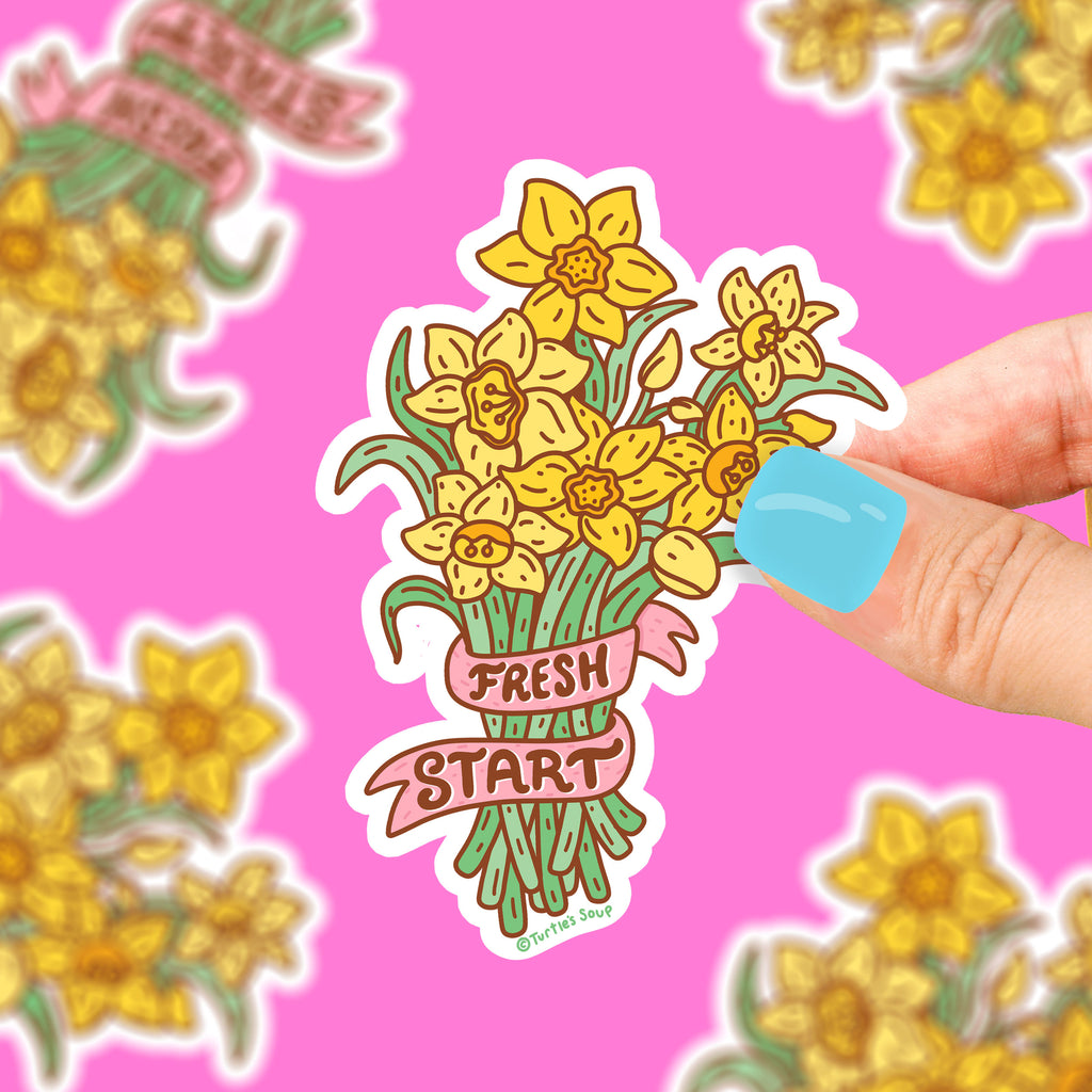 fresh-start-daffadoil-vinyl-sticker-flower-bouquet-floral-flower-shop-sticker-art-by-turtles-soup-water-proof-decal-stickers-cute-sticker-art