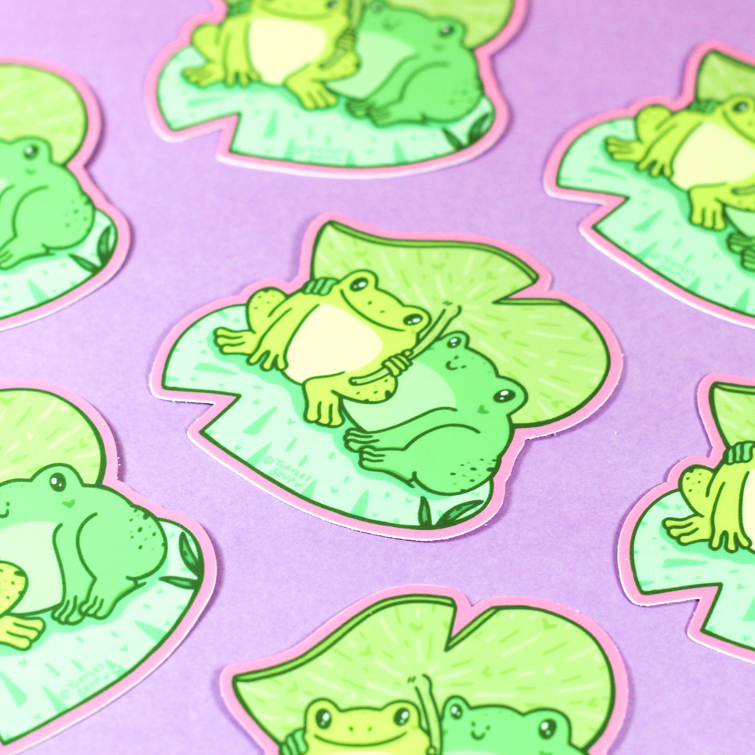 Frogs In Love Vinyl Sticker – Turtle's Soup