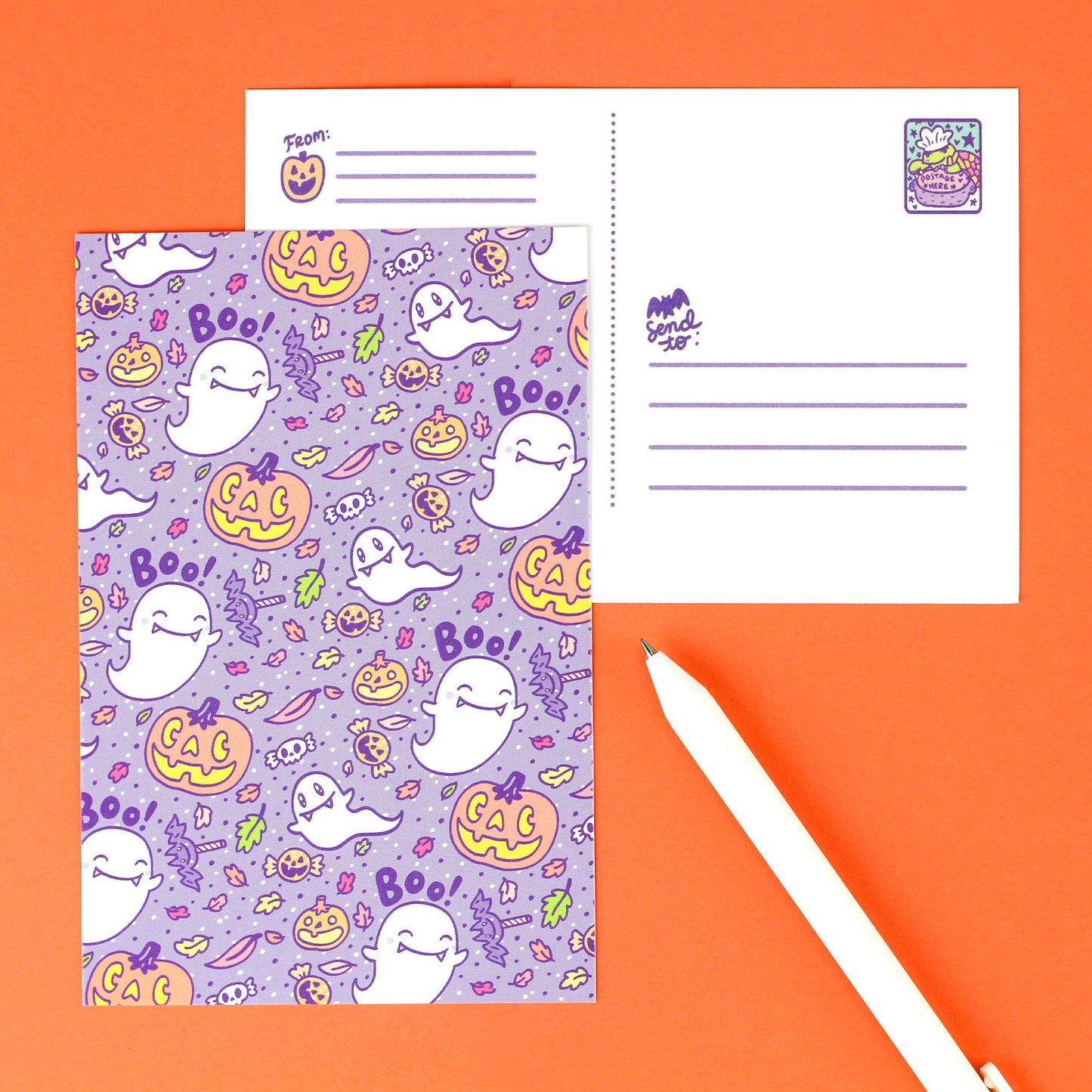 Halloween Ghosts Postcard