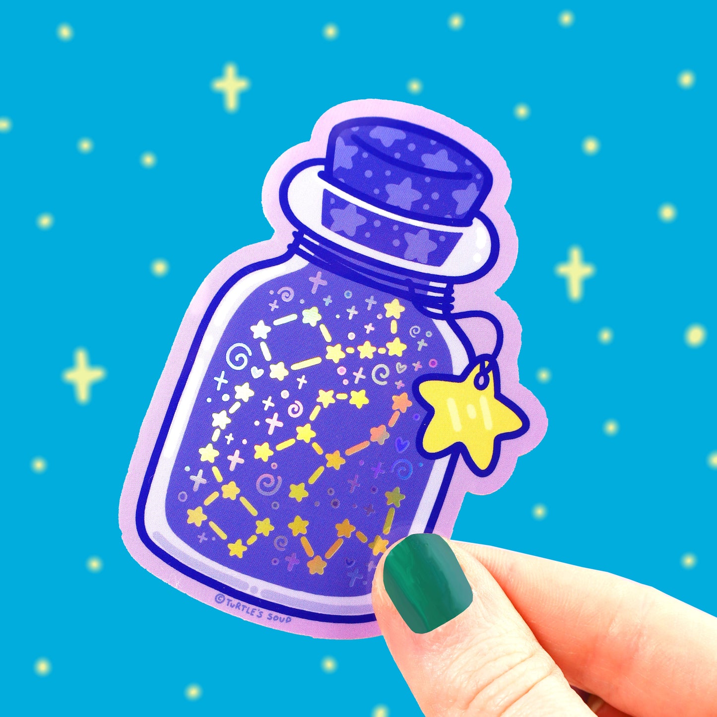 Bottle of Stars Holographic Vinyl Sticker