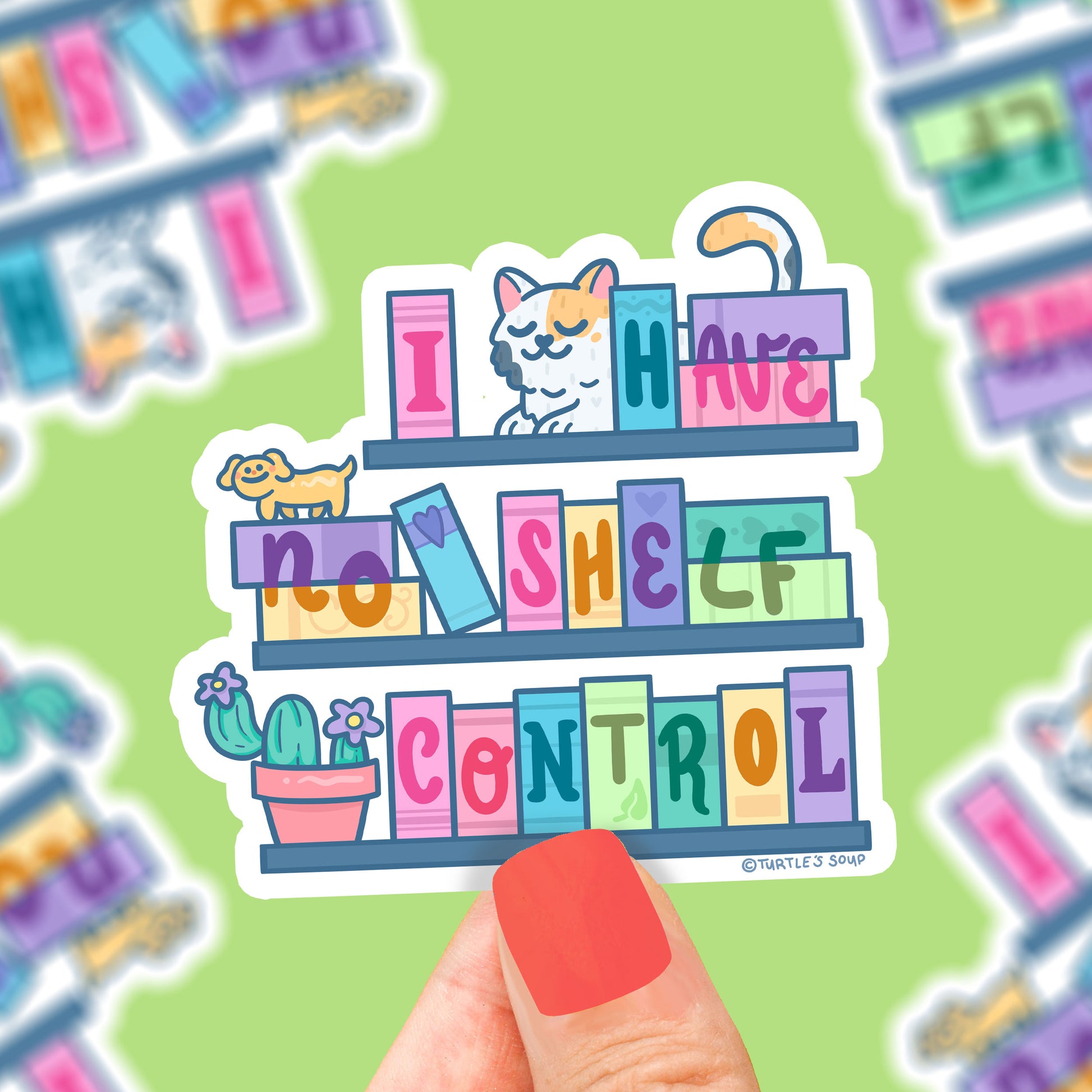 i-have-no-shelf-control-sticker-by-turtles-soup-sticker-art-for-laptop-phone-waterbottle-waterproof-sticker-book-shelf-sticker