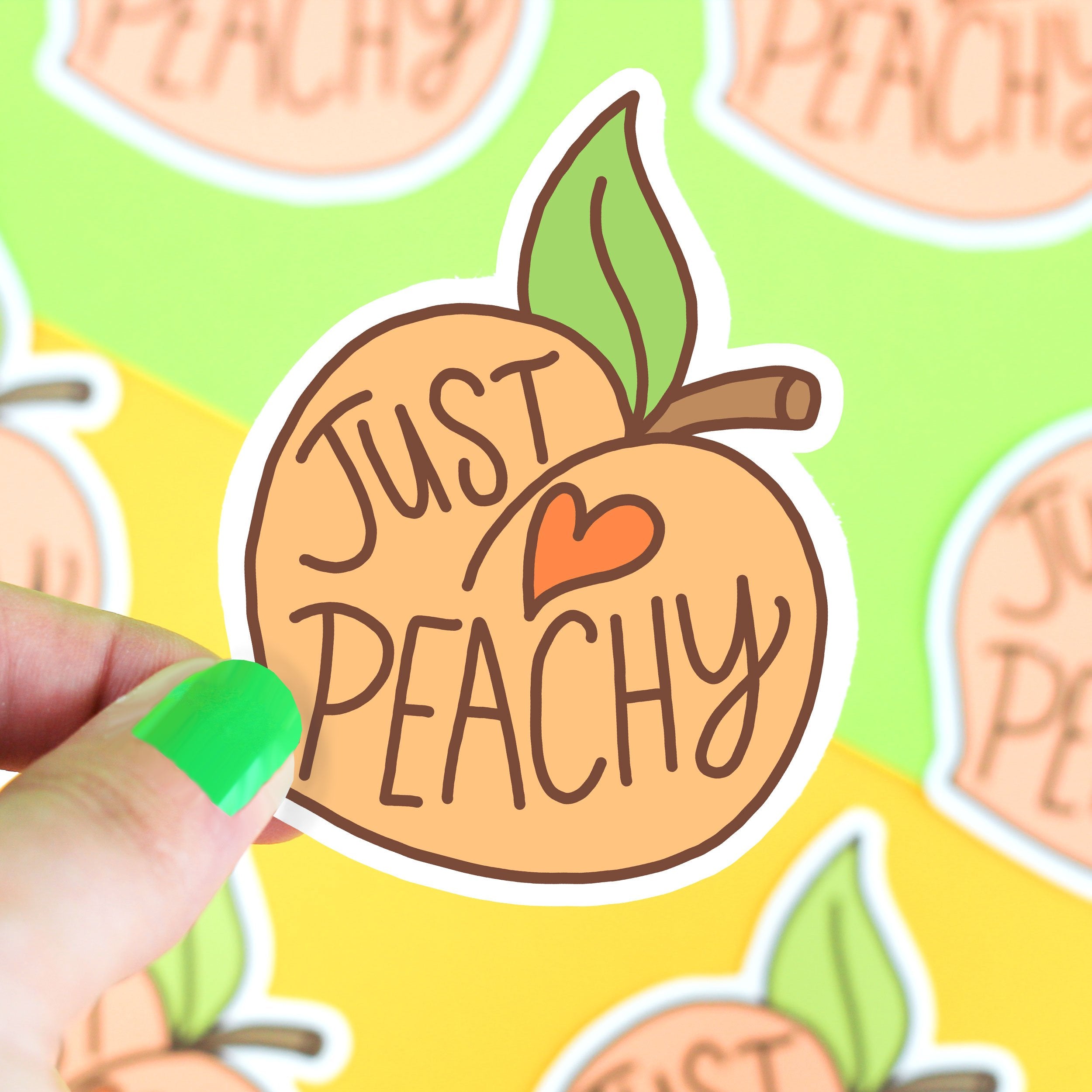 Let's Get Peachy - comic kawaii pink peach fitness' Sticker