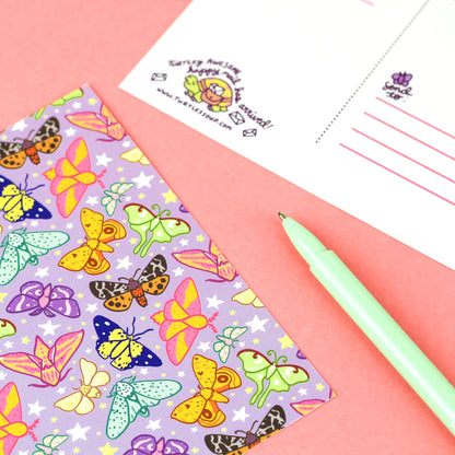 moths,moonlight,adorable,pretty,purple,turtles,soup,stationery,postcard