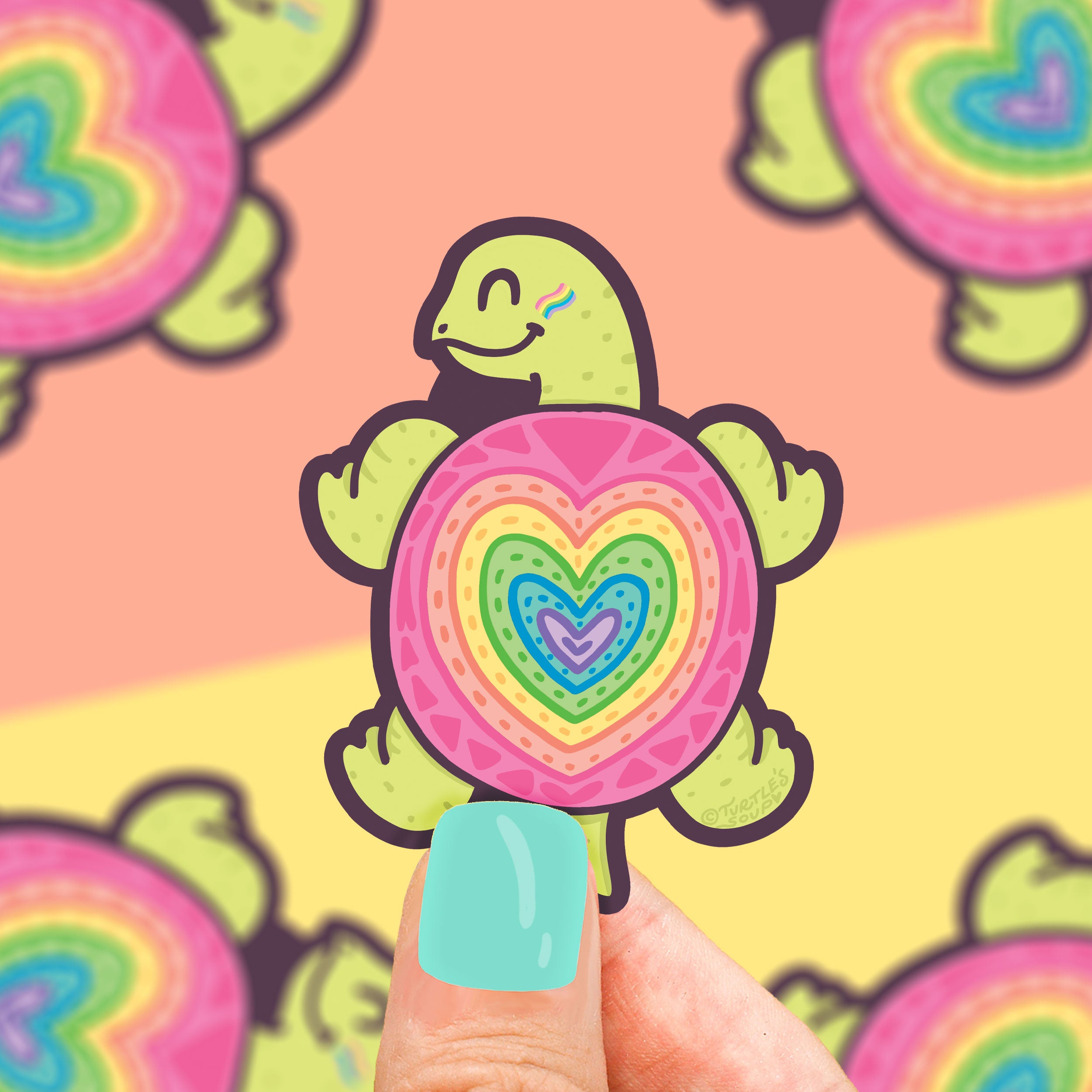 Teeturtle Pride Pride Turtle Vinyl Sticker β Turtle's Soup