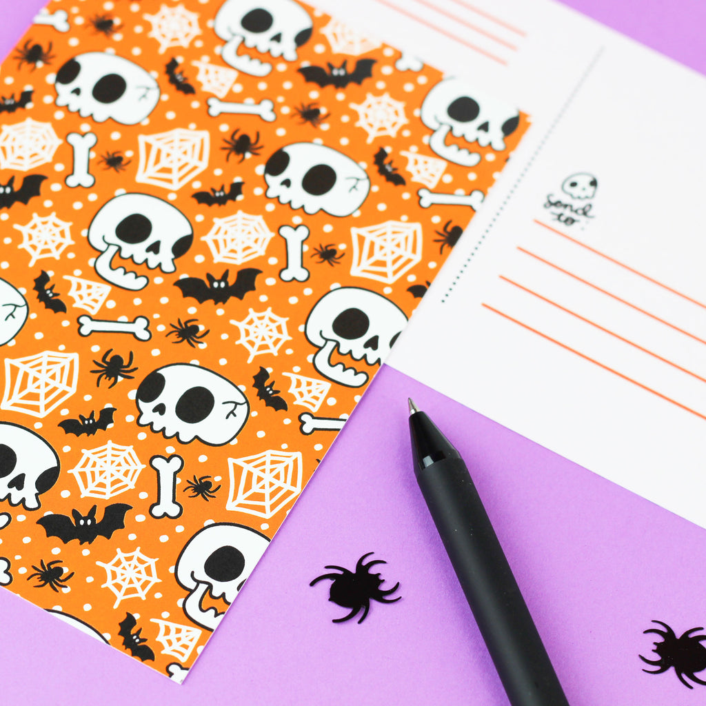 Halloween Skull and Bones Postcard