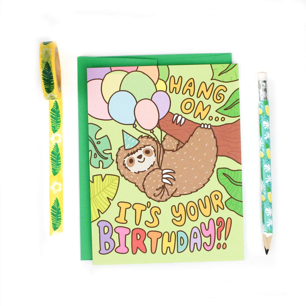 sloth-birthday-card-friendship-party-cute-animal-art-kids-childrens-gift